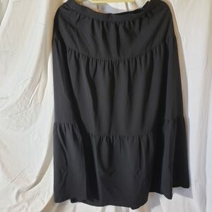 Women's Misook Tiered Light Flounce Maxi Skirt Black Large
